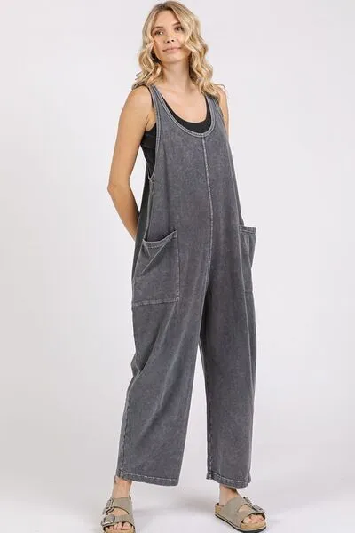 Chill In Comfy Wide Leg Overalls