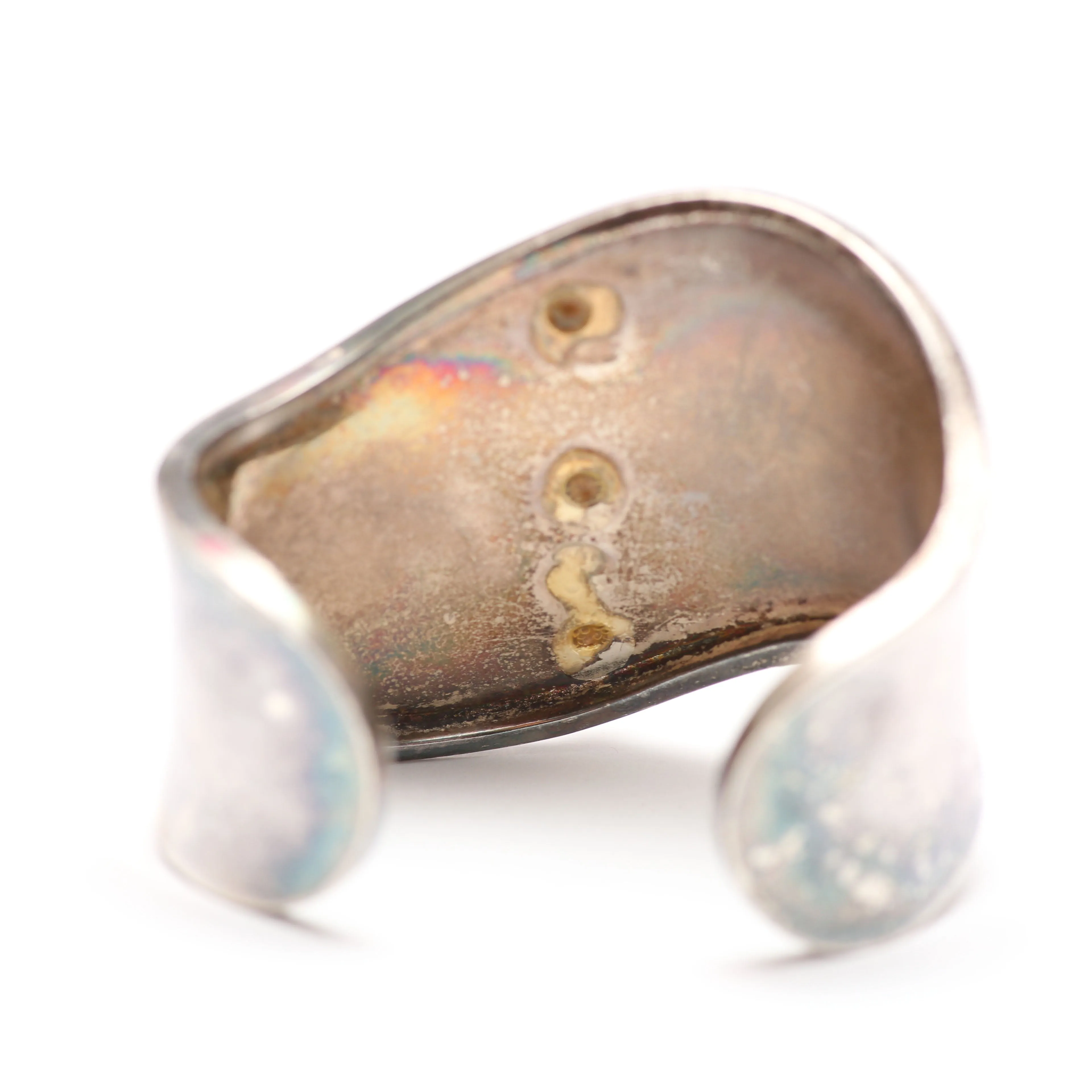 Chunky Sterling Silver Modernist Cuff Bracelet