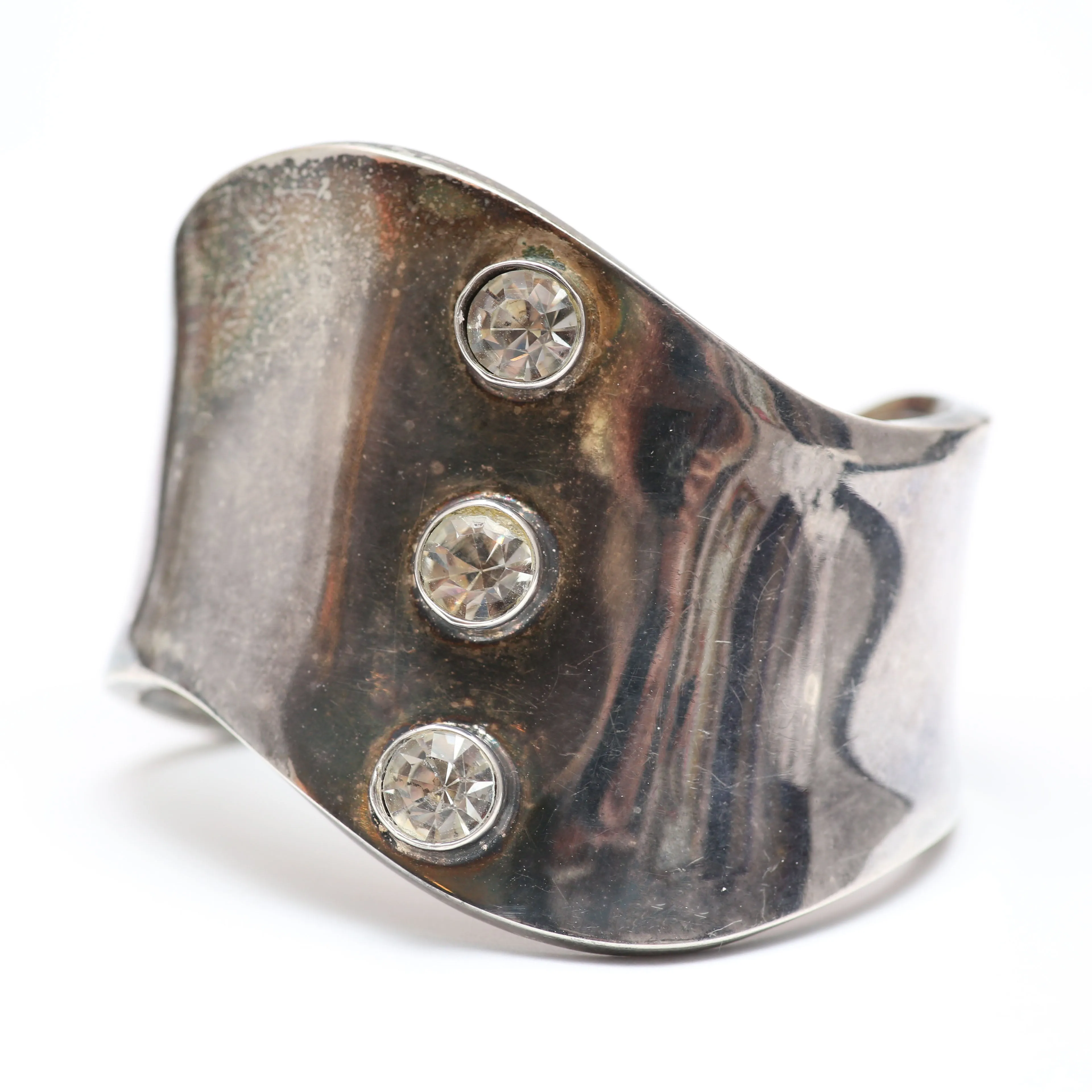 Chunky Sterling Silver Modernist Cuff Bracelet