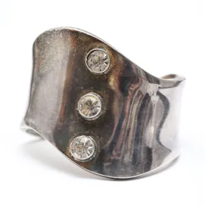 Chunky Sterling Silver Modernist Cuff Bracelet