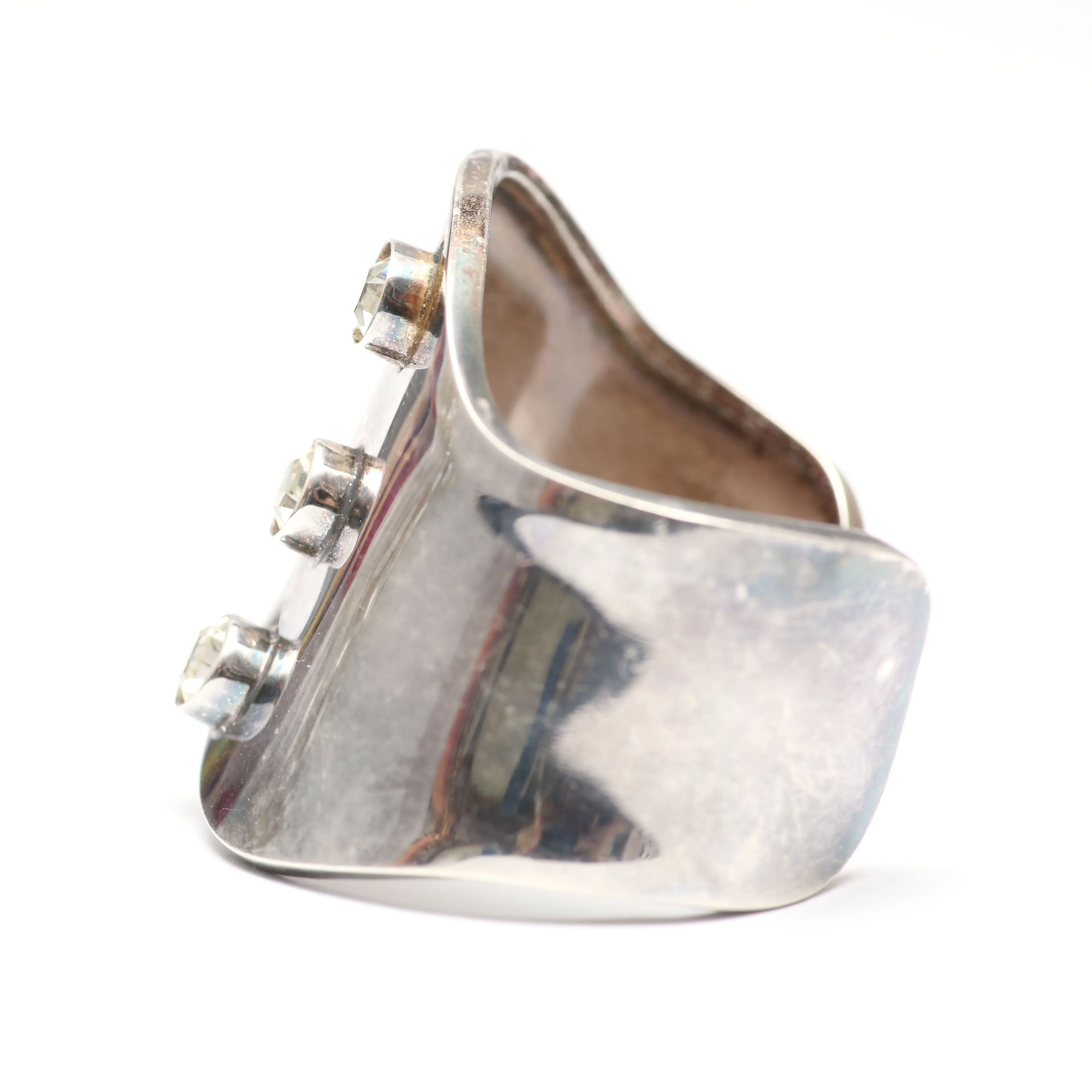 Chunky Sterling Silver Modernist Cuff Bracelet