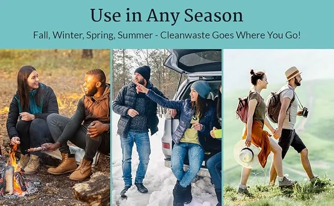 Cleanwaste Portable Mini Poo Powder Deodorizing Waste Treatment - 55 Scoops - Pee and Poop Gelling Powder for Camping, Travel, Emergencies