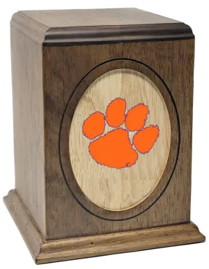 Clemson University Tigers Wooden Memorial Cremation Urn - WDCLM100