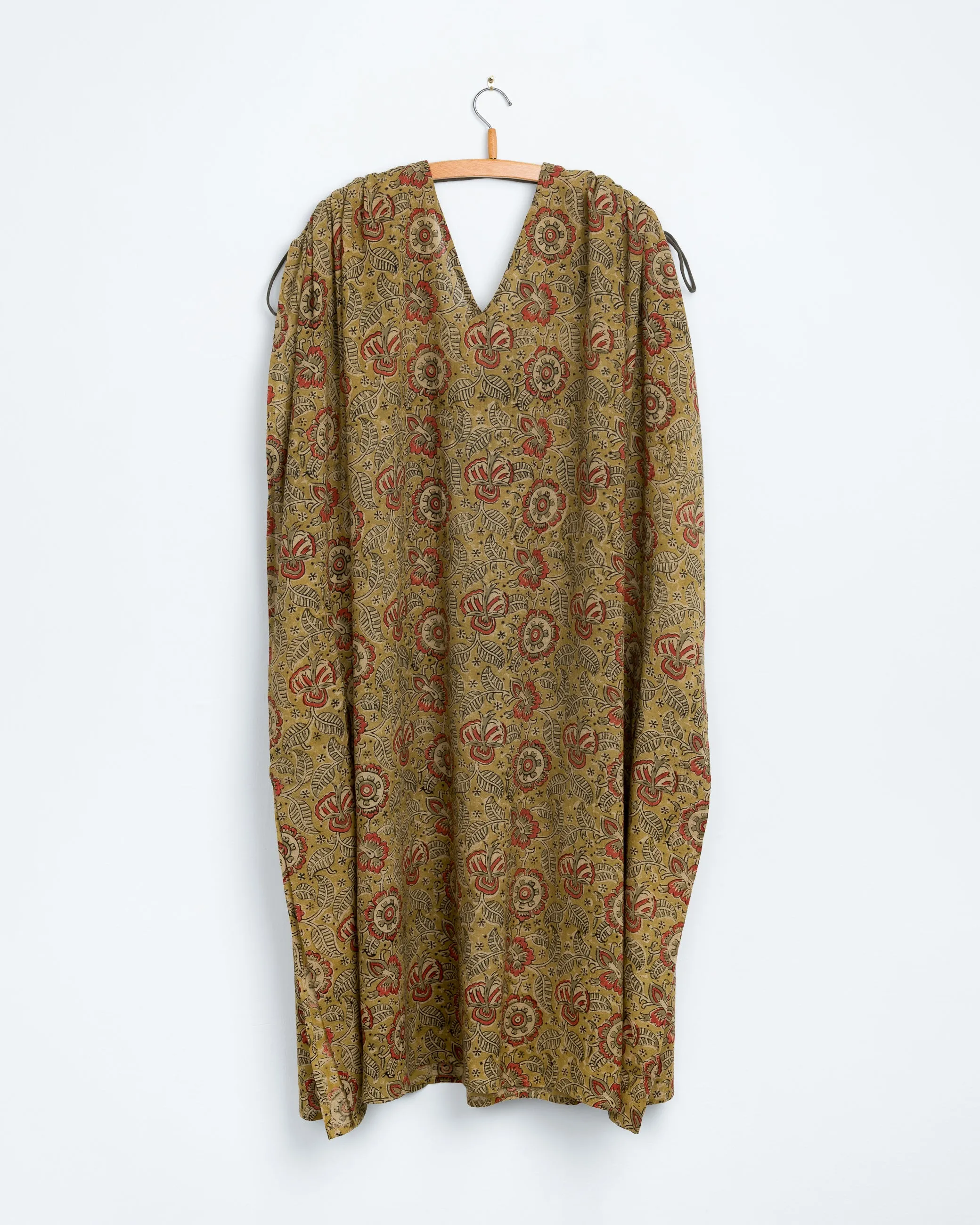 Cleo Caftan in Yellow Kalamkari Floral Yellow Sage
