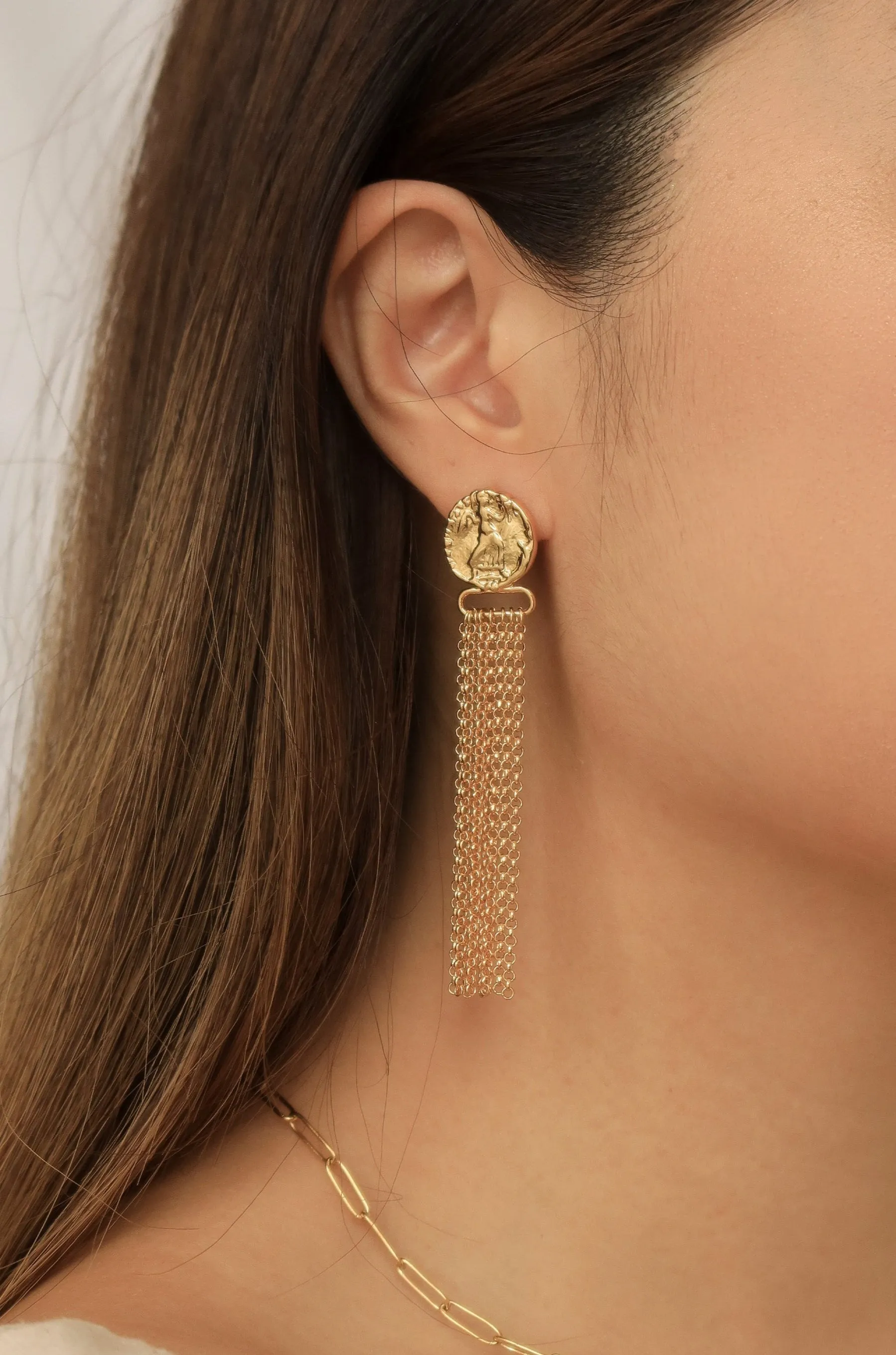 Coin Tassel Earrings
