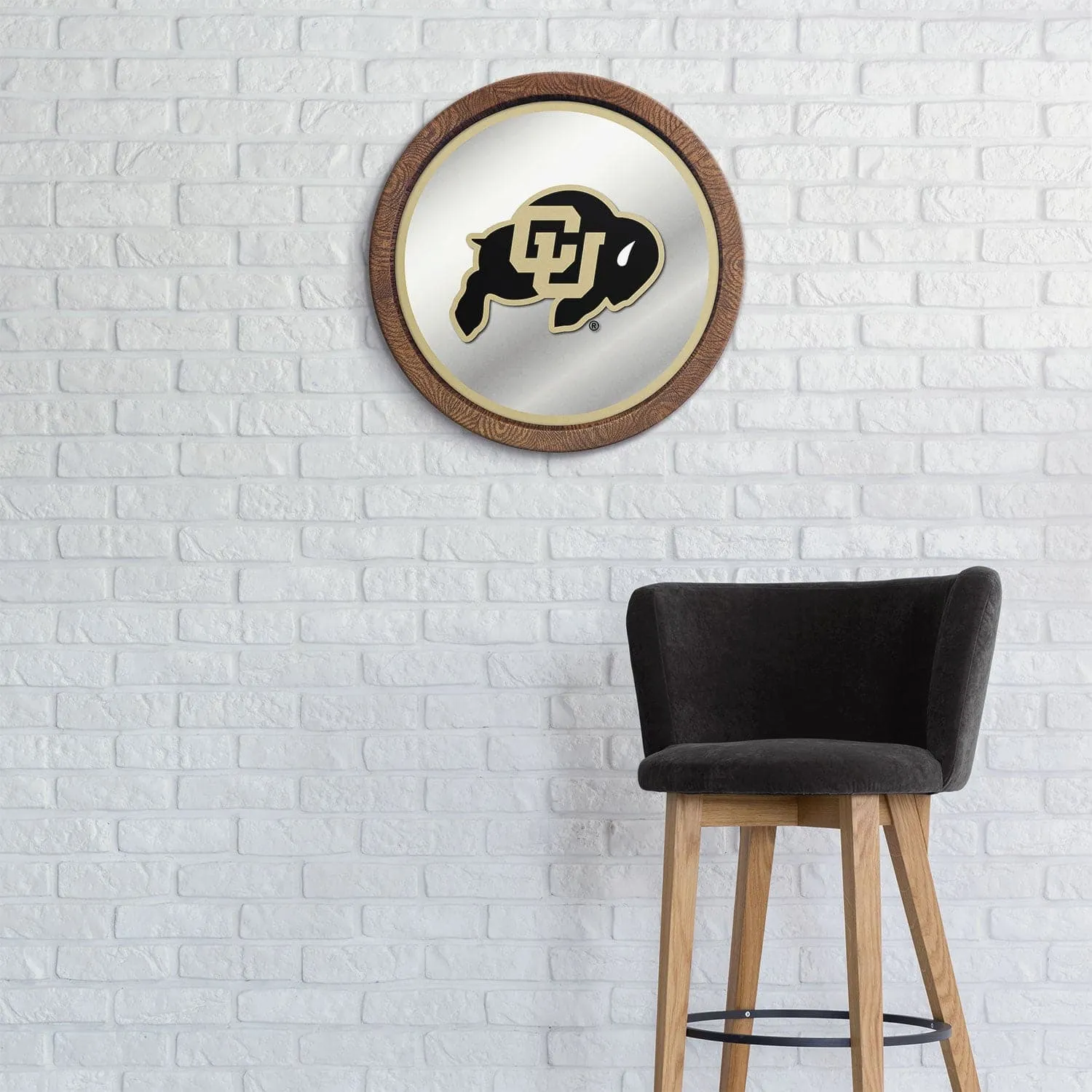 Colorado Buffaloes: "Faux" Barrel Top Mirrored Wall Sign