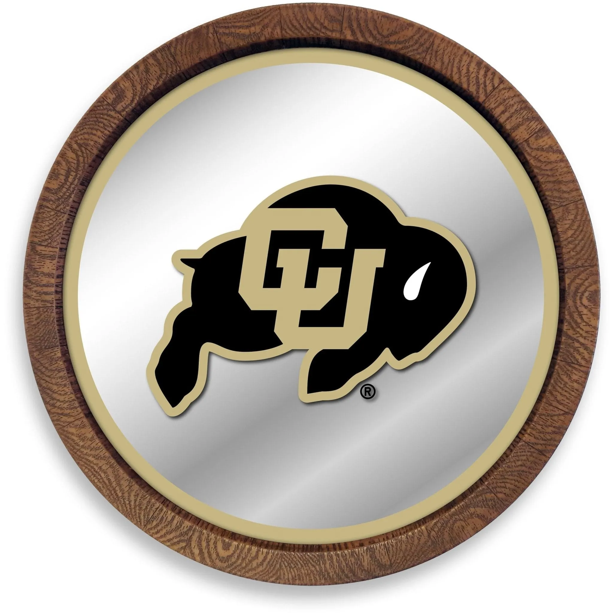 Colorado Buffaloes: "Faux" Barrel Top Mirrored Wall Sign