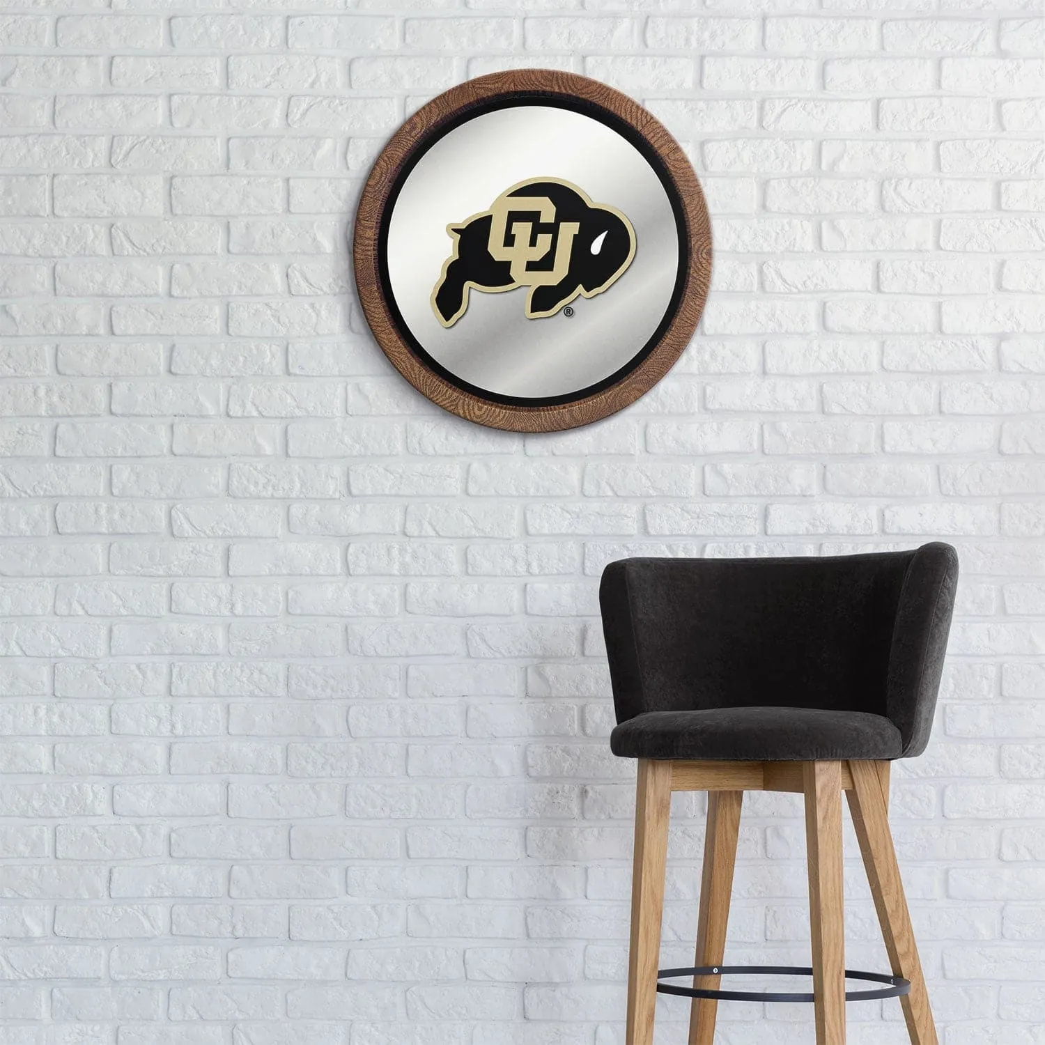 Colorado Buffaloes: "Faux" Barrel Top Mirrored Wall Sign