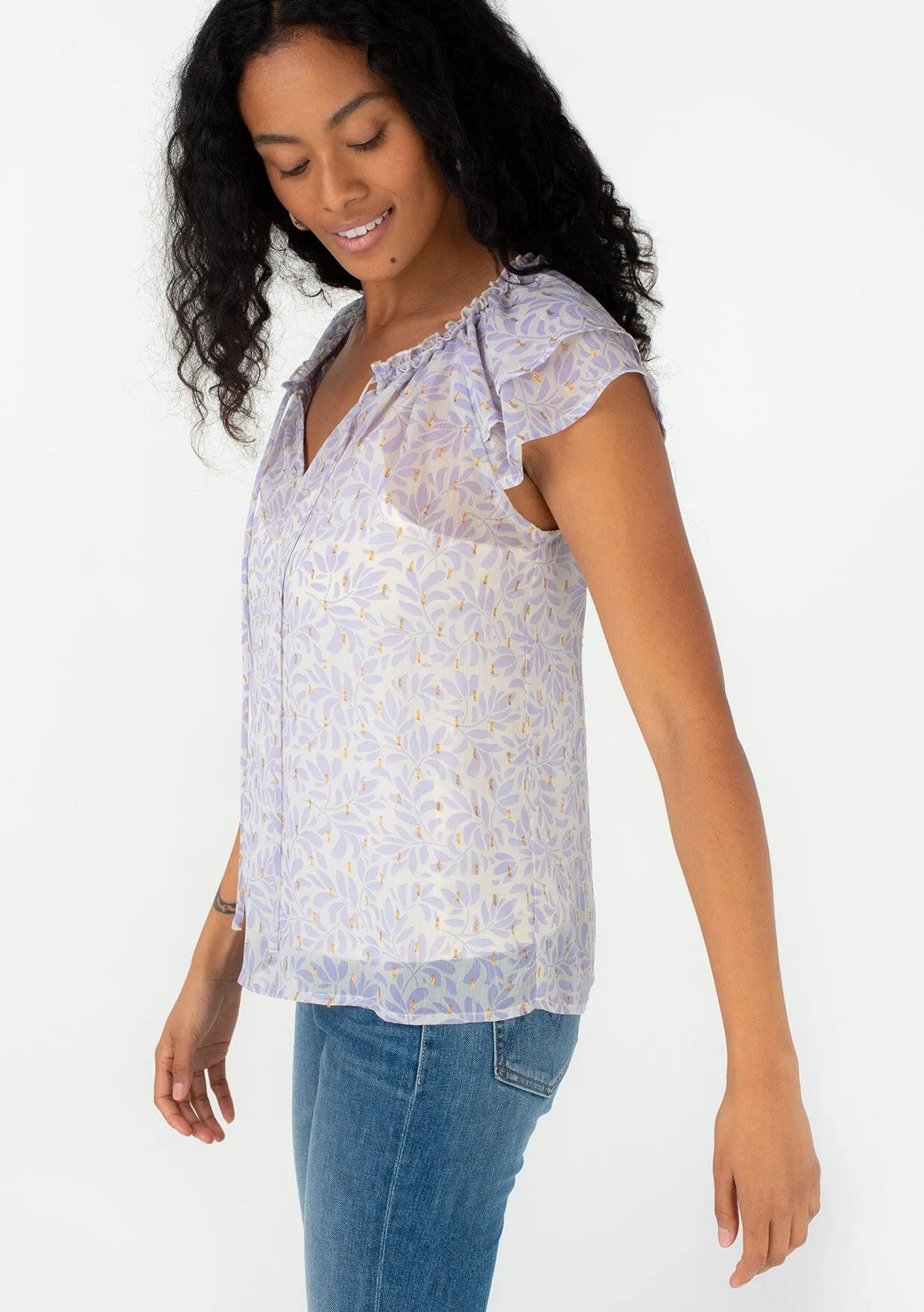 Corinth Flutter Sleeve Blouse