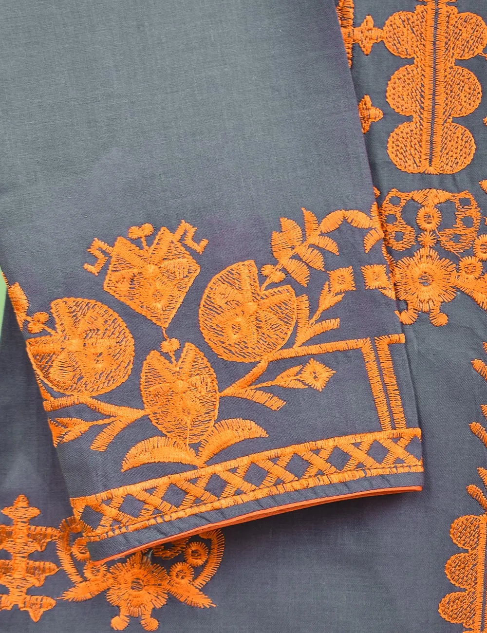 Cotton Embroidered Stitched Kurti - Blithe (T20-059C-Grey)