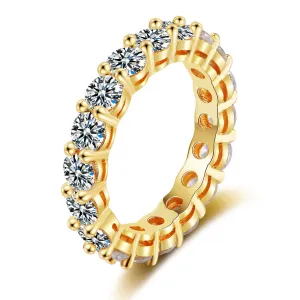 Crystal & 18K Gold-Plated Eternity Band