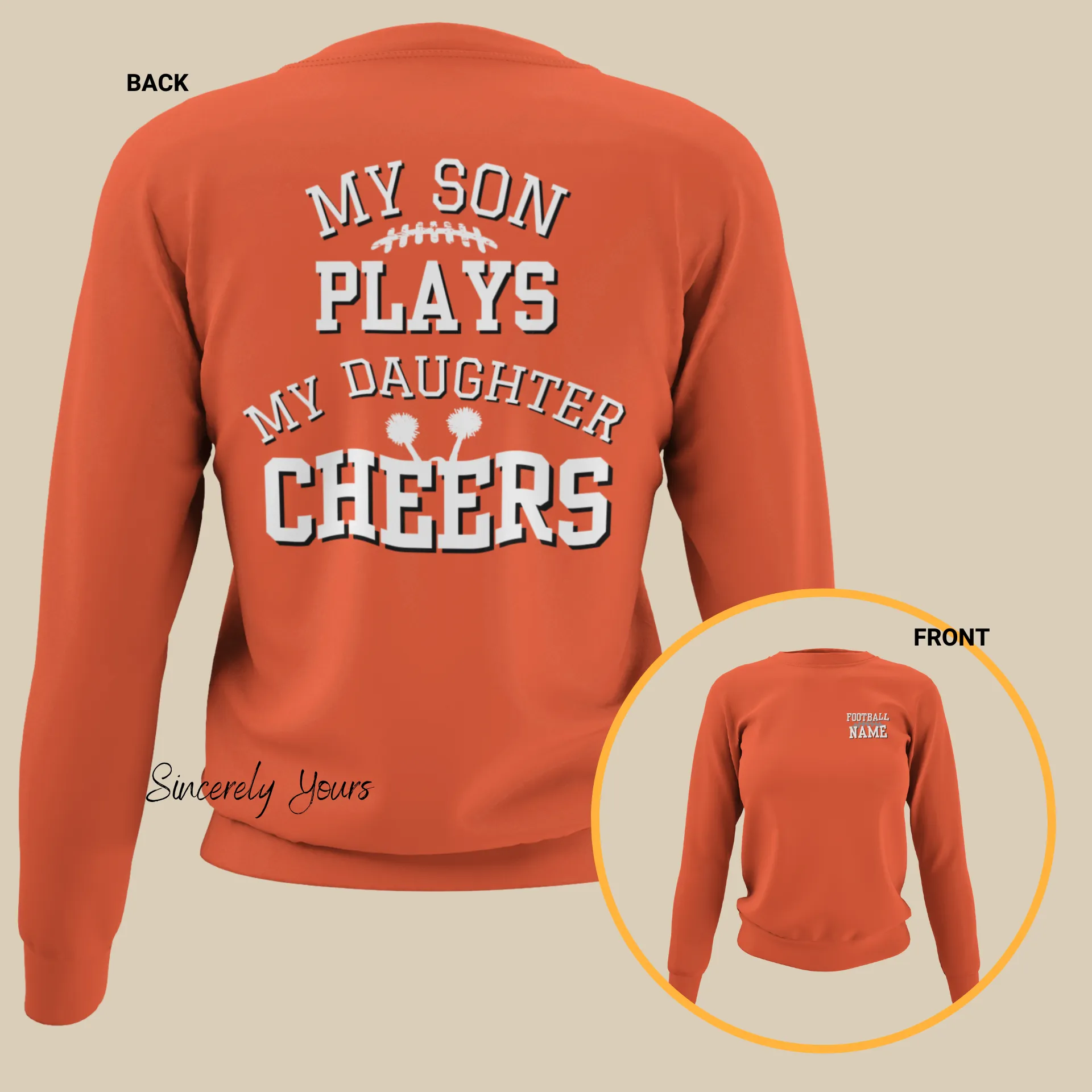 Custom My Son Plays | My Daughter Cheers - Unisex Sweatshirt