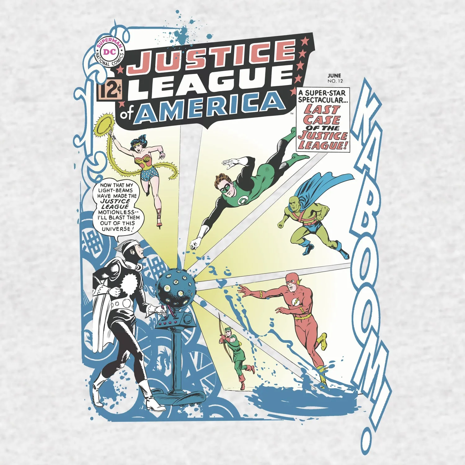 DC Comics Justice League Cover 12 Official Women's T-shirt (Sports Grey)
