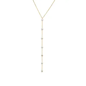 Diamond Scattered Drop Lariat Necklace 14K