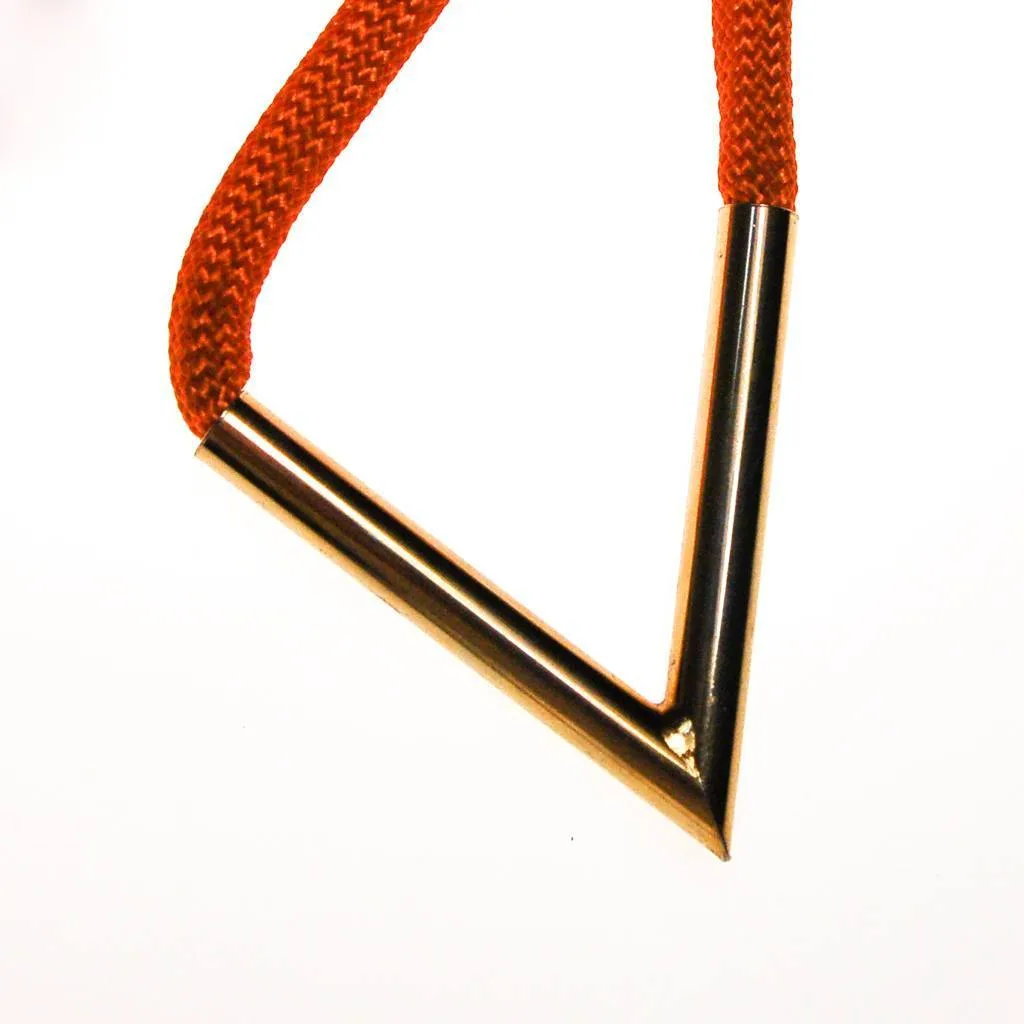 Diane von Furstenberg Orange Silk Cord Gold Triangle Necklace