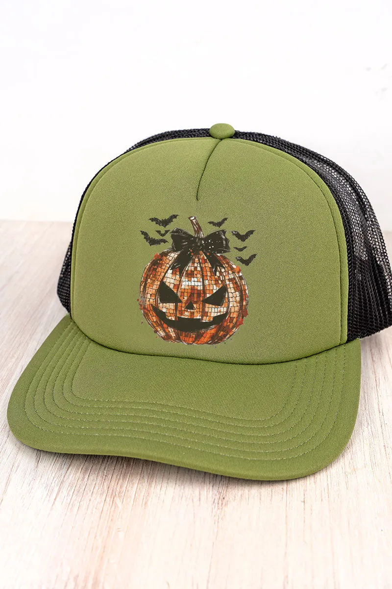 Disco Jack-O-Lantern Foam Front Mesh Trucker Cap