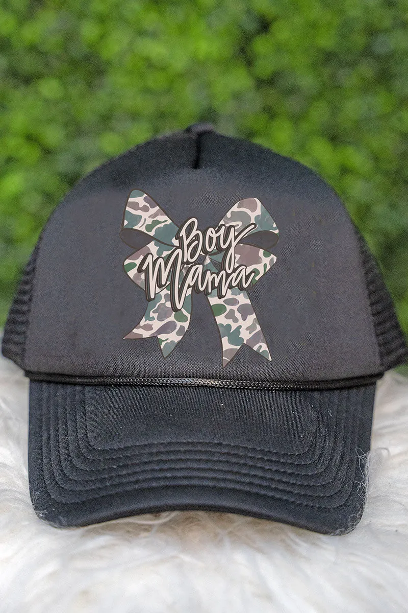 Distressed Boy Mama Coquette Foam Mesh Back Trucker Cap