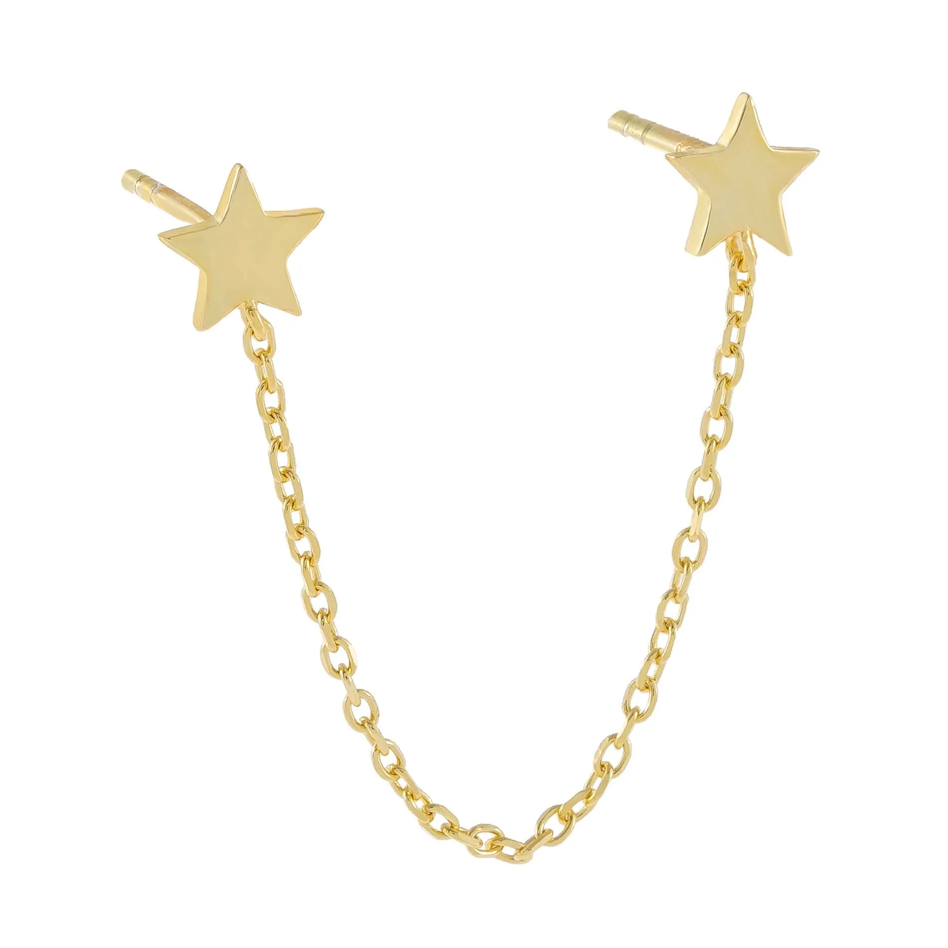 Double Star Chain Stud Earring