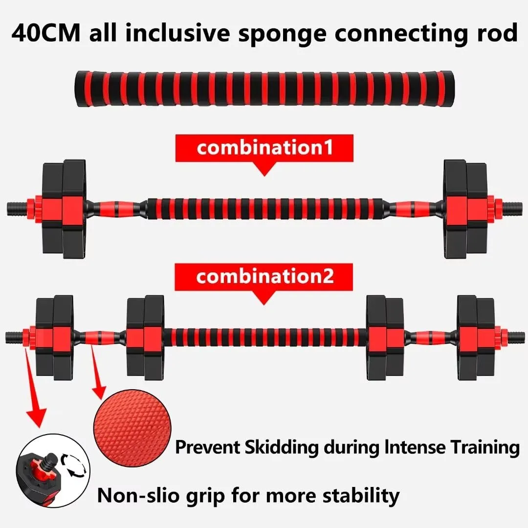 Dumbbell Set of 2, Adjustable Weights Dumbbells Set Pair, Free Weights for Women/Men Workout Equipment Used as Barbell, for Home Gym 20lb (10lb*2)