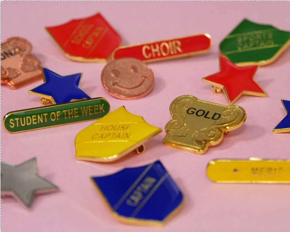 #E39 Yellow Star Enamel Badges - pack of 5