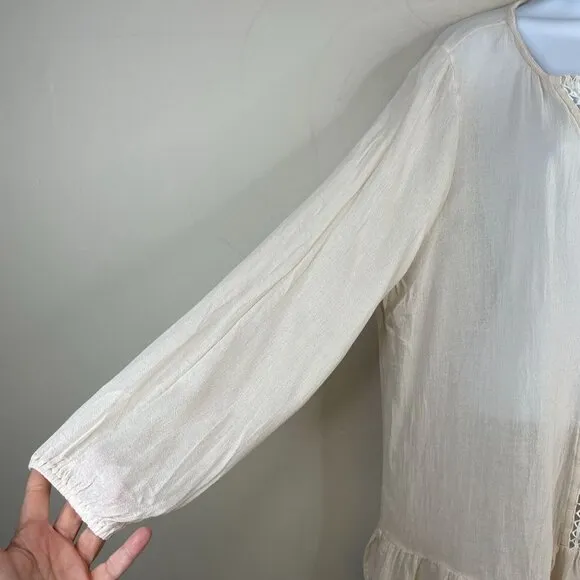 Eberjey Bamboo Sleep Shirt Womens Size L Milkmaid Coquette Night Gown Nightie