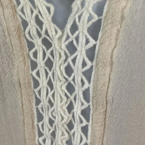 Eberjey Bamboo Sleep Shirt Womens Size L Milkmaid Coquette Night Gown Nightie