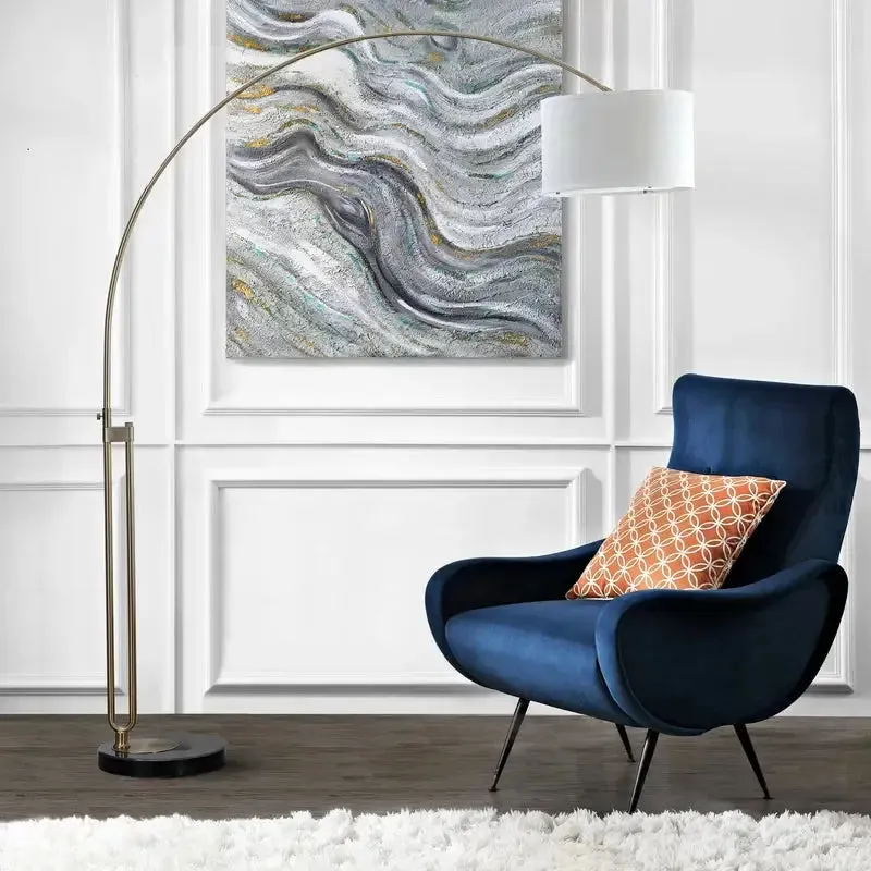 Elegant Joan Arched Floor Lamp with Marble Base