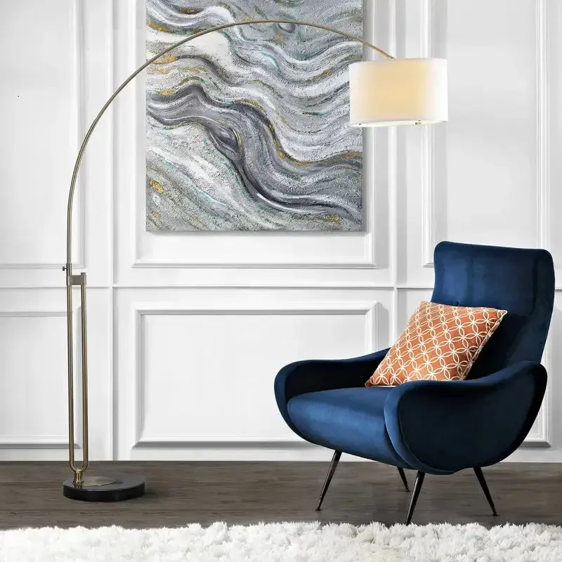 Elegant Joan Arched Floor Lamp with Marble Base