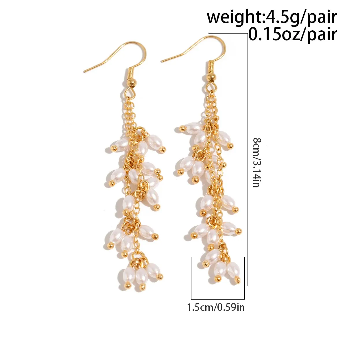 Elegant Vintage Pearl Drop Dangle Earrings
