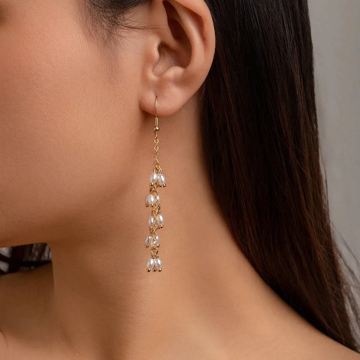 Elegant Vintage Pearl Drop Dangle Earrings