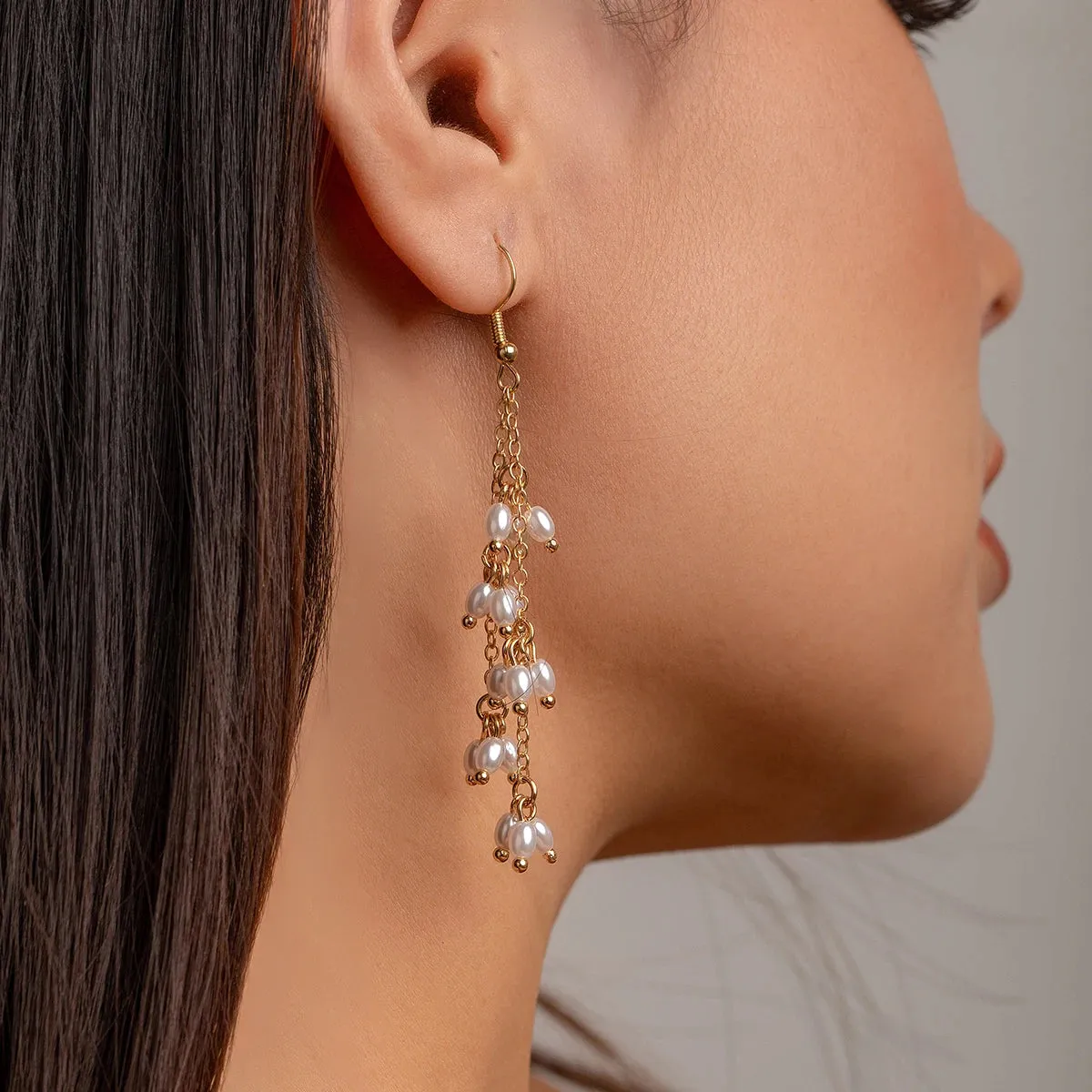 Elegant Vintage Pearl Drop Dangle Earrings
