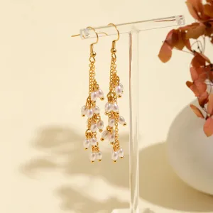 Elegant Vintage Pearl Drop Dangle Earrings