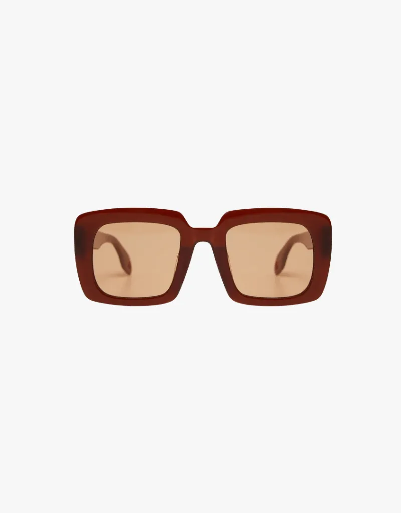 Elisa Johnson Maya Sunglasses in Gloss Brown