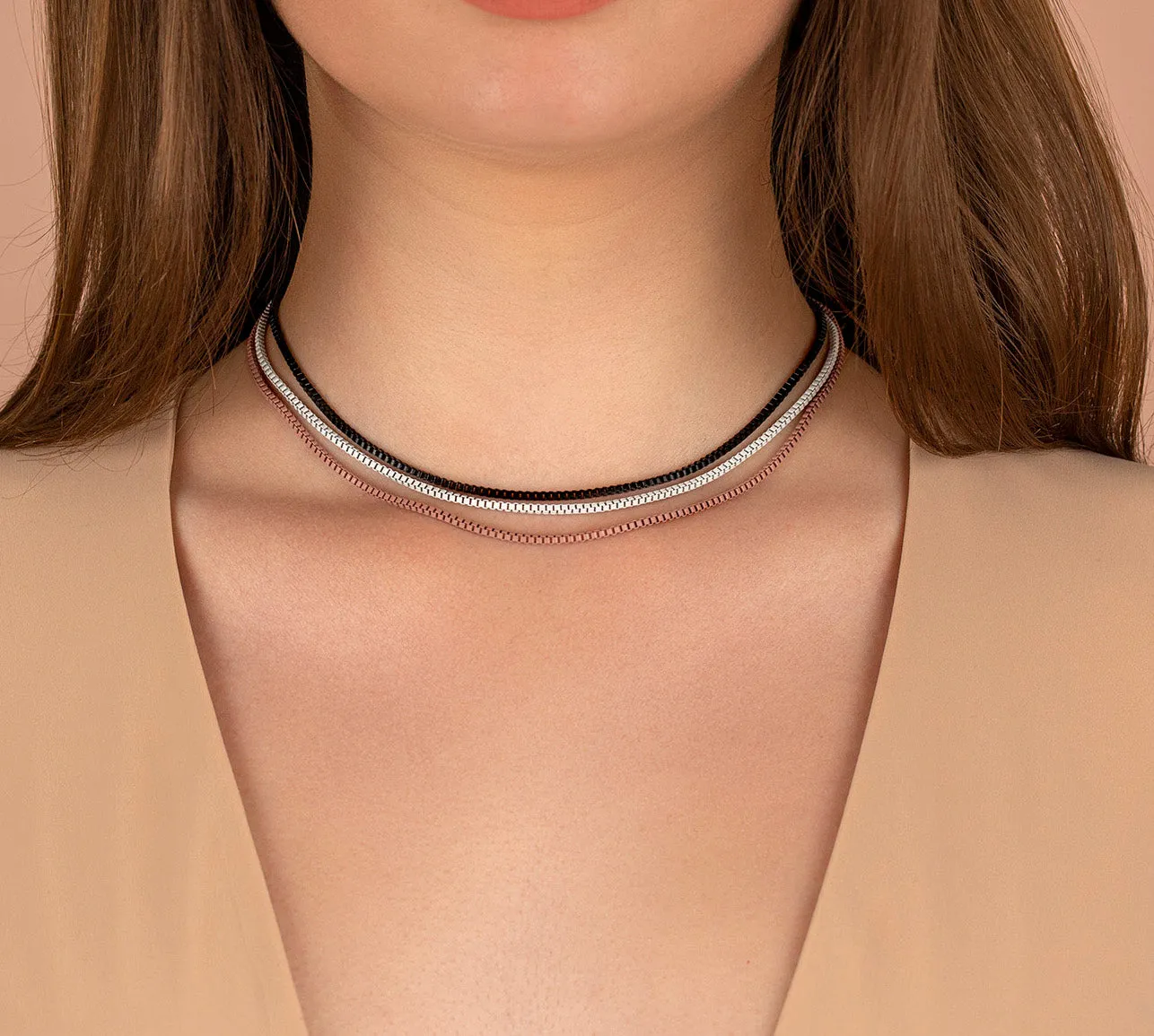 Enamel Box Chain Necklace