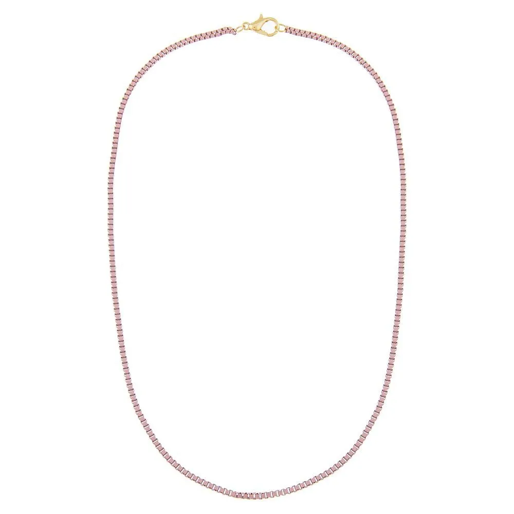 Enamel Box Chain Necklace