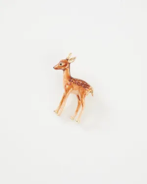 Enamel Fawn Brooch - Match box
