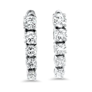 Estate 14k White Gold Graduated Diamond Dangle Earrings