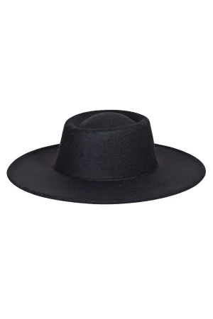 Fashion Felt Flat Wide Brim Hat (Assorted Colors)