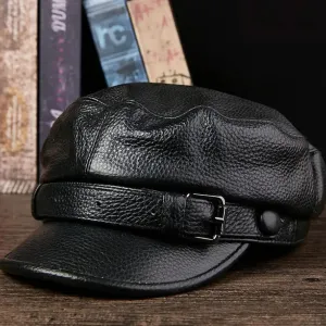 Fashion Retro PU Leather Beret