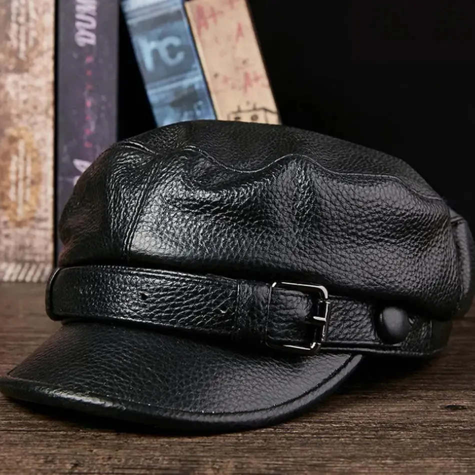 Fashion Retro PU Leather Beret