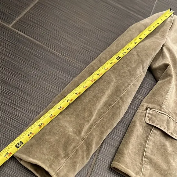 Fillmore Studio Vintage Women’s Tan Velvet 1 Button Blazer Sz Medium Boho Retro