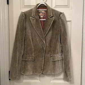 Fillmore Studio Vintage Women’s Tan Velvet 1 Button Blazer Sz Medium Boho Retro