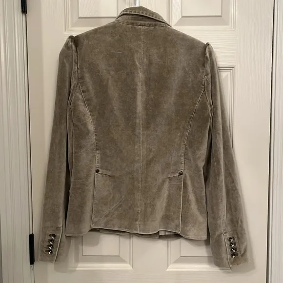 Fillmore Studio Vintage Women’s Tan Velvet 1 Button Blazer Sz Medium Boho Retro