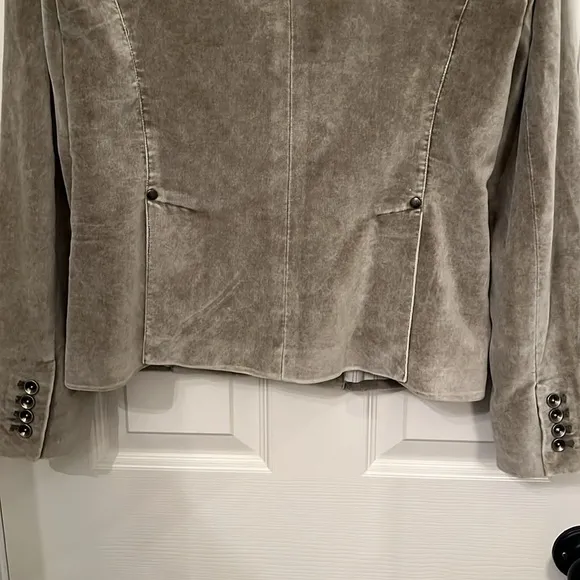 Fillmore Studio Vintage Women’s Tan Velvet 1 Button Blazer Sz Medium Boho Retro