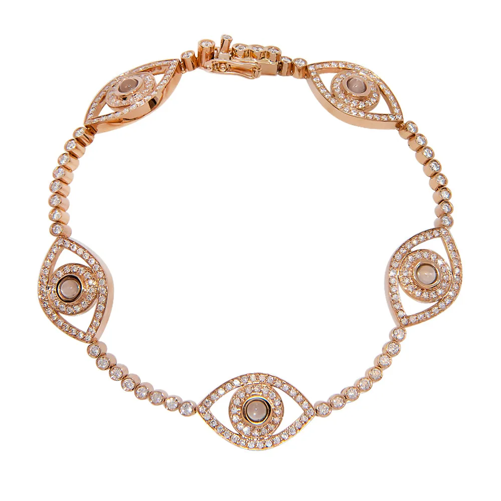 Five Mini Eyes Tennis Bracelet