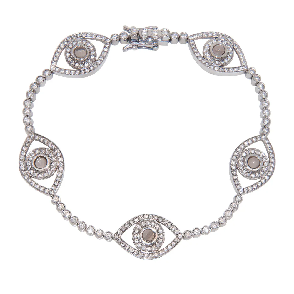Five Mini Eyes Tennis Bracelet