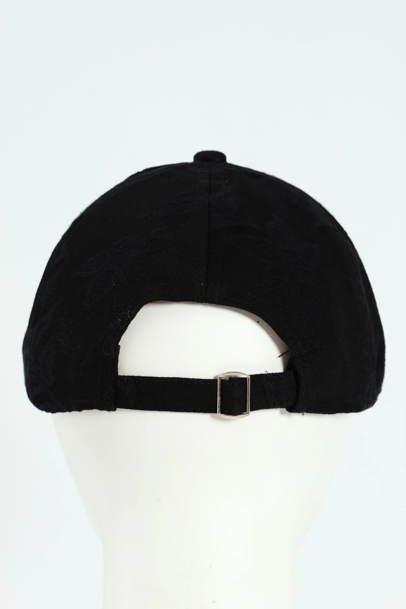 Floral Jaquard Peak Cap - Black