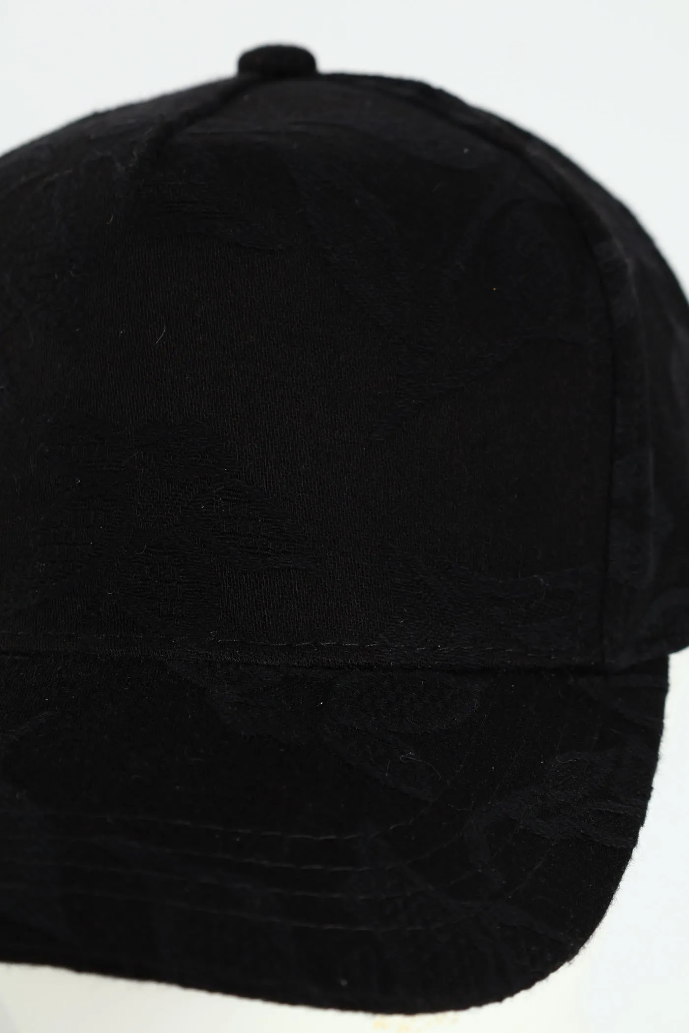 Floral Jaquard Peak Cap - Black