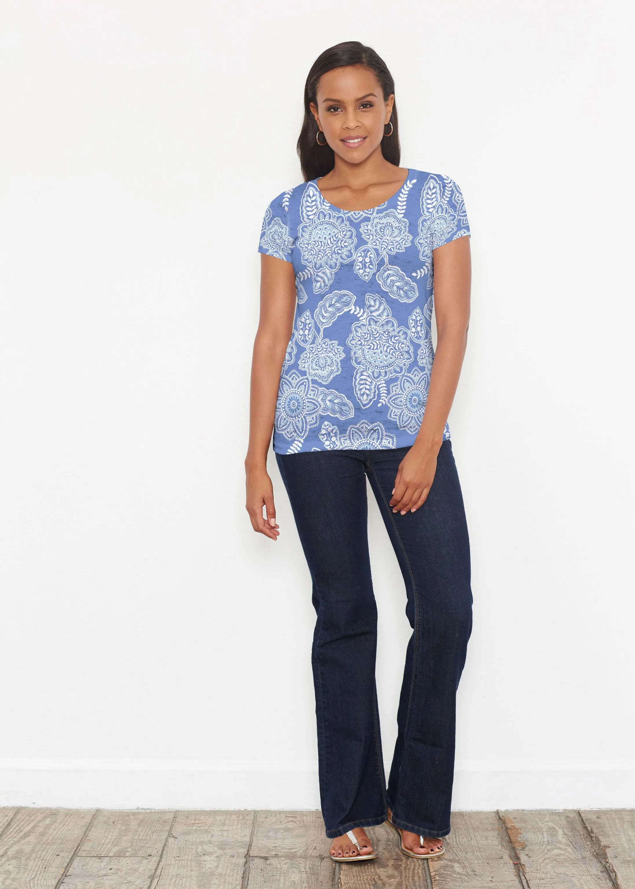 Floral Sunshine (13533) ~ Short Sleeve Scoop Shirt