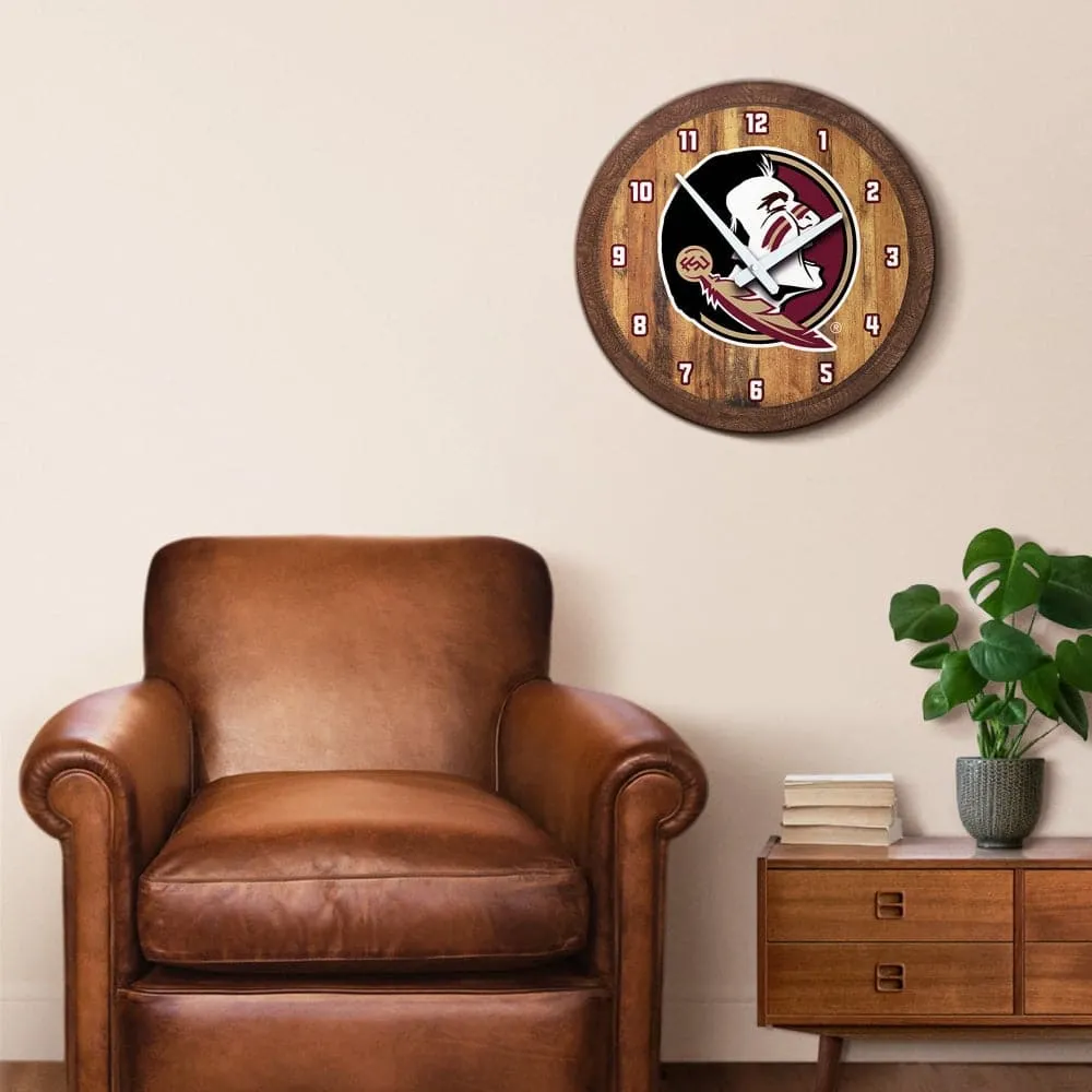Florida State Seminoles: "Faux" Barrel Top Wall Clock